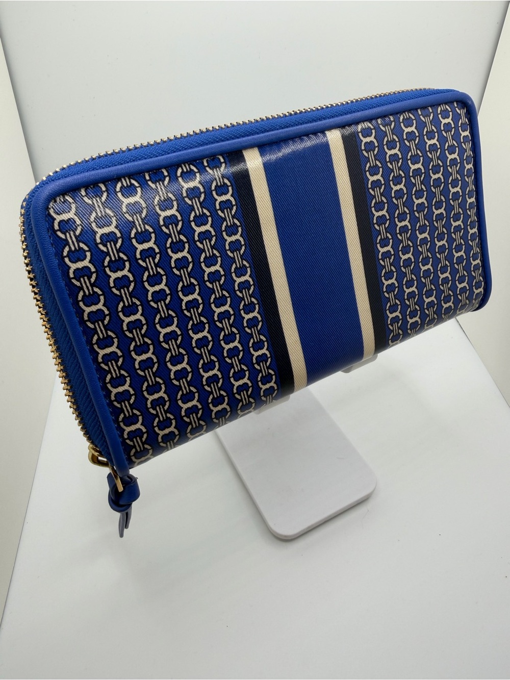 Tory Burch Gemini Link Coated Canvas Tote Bag & Matching Zip Wallet Set - Blue - Picture 4 of 16